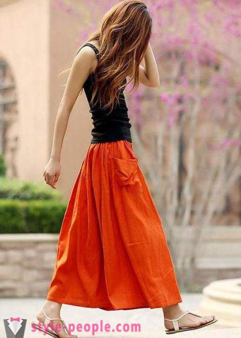 Skirt linen: gaya, apa yang memakai