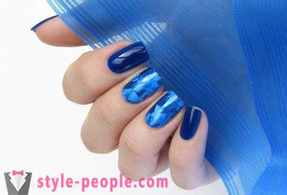 Manicure biru. idea manicure dalam biru