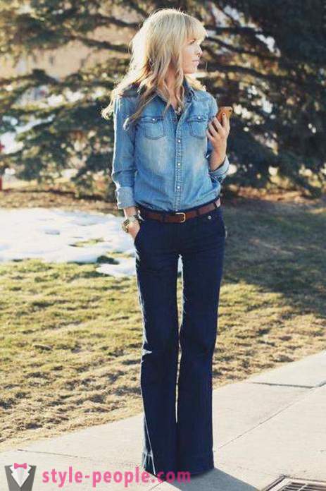 Jeans kembang - trend adalah abadi. Dari apa yang memakai: 5 imej fesyen